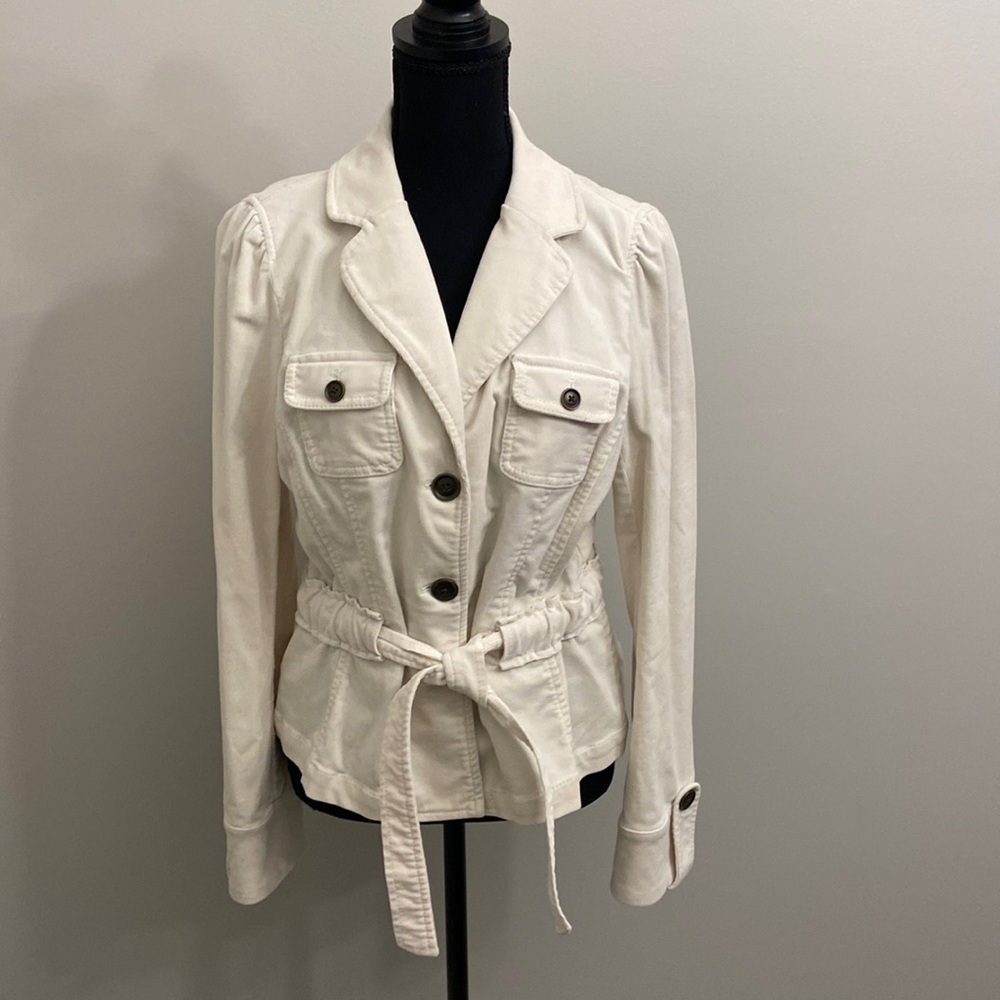 Ann Taylor LOFT Corduroy Jacket, Ivory, Size 10